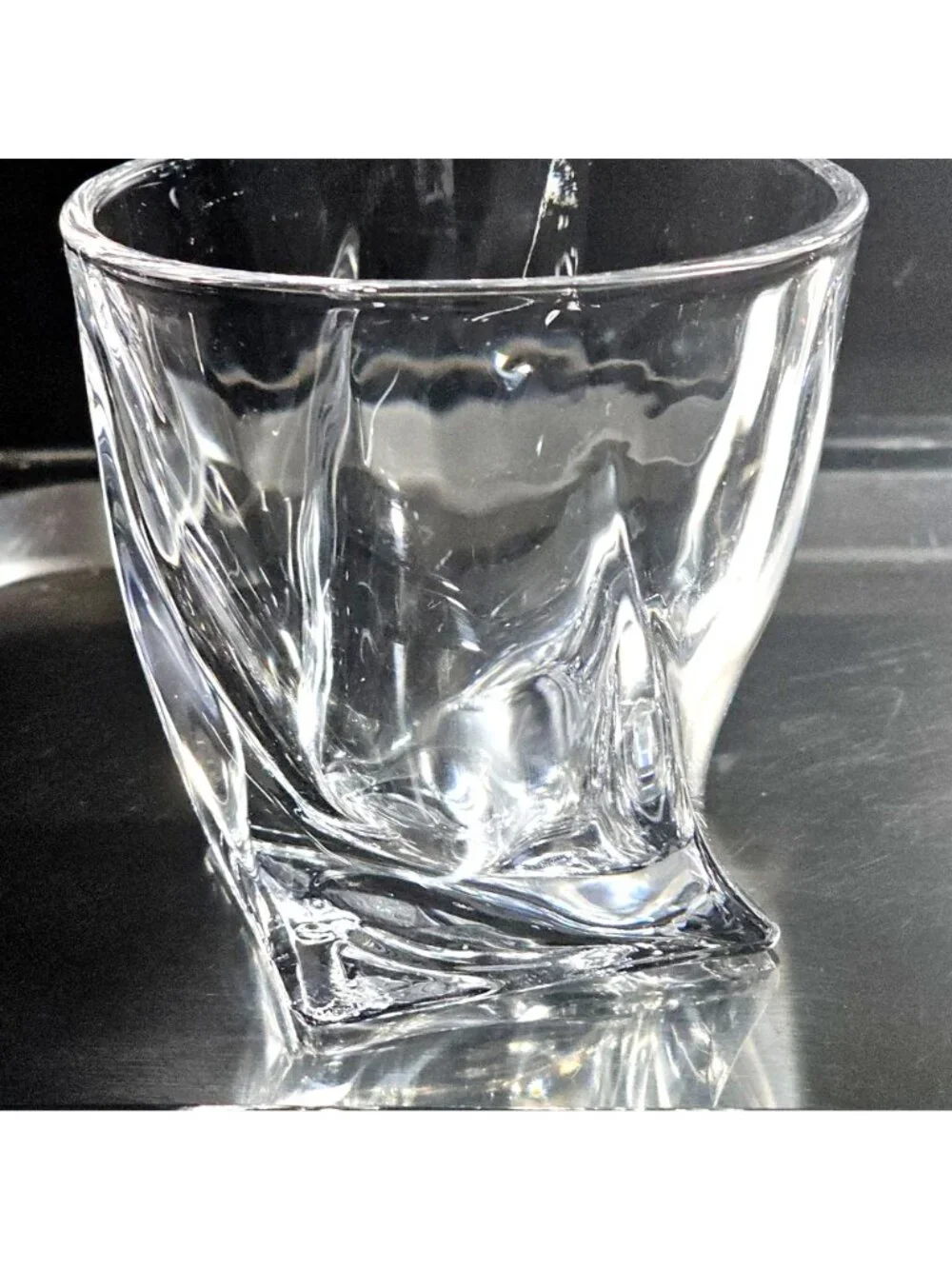 Mikasa Motion Crystal Double Old Fashioned Whiskey Rocks Glass Vintage 3.75